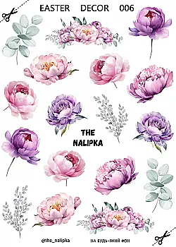 Декор на водной основе Пионы The Nalipka Easter Decor 006