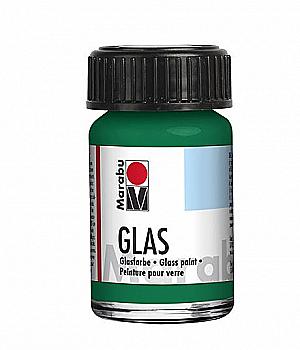 Фарба вітражна на водній основі, Зелена темна, 15мл, Marabu Glas, 130639068