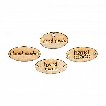 Бірки дерев’яні Hand Made, овал, 28*8 мм
