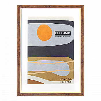 Фоторамка А4, 21*29.7 см світло-коричнева з золотом, BM.0902