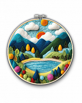 Набор для валяния картины из шерсти "Сказка горного края", EFL003