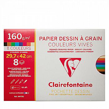 Папка для пастелі Etival Color А3(29,7х42см), 160г/м2, 8л., теплі кольори, Clairefontaine
