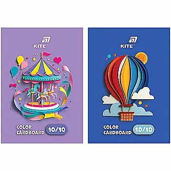 Картон цветной односторонний А5, 10 л*10 цв, слайдер, Kite, K26-1257