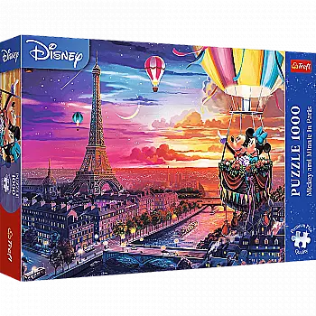 Пазли "1000 Premium Plus" - Disney Міккі та Мінні в Парижі, Trefl, 10917