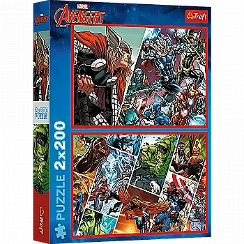 Пазли "2x200" - The Avengers Захисники світу, Trefl, 13318