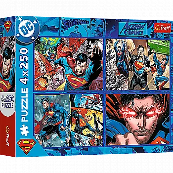 Пазли "4x250" - Superman Сміливість Супермена, Trefl, 13340