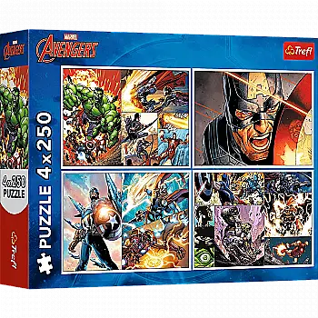 Пазли "4x250" - The Avengers Героїчні дні, Trefl, 13309