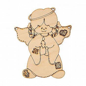 Заготівка дерев’яна "Янголятко зі свічкою" підвіс, VD061-1