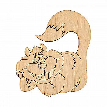 Заготівка дерев’яна "Кіт "Посмішка" 67*80 мм, ZS019