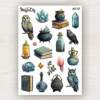 Стікер лист з наклейками MriyTaDiy, "Магічні сови", Art-134