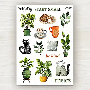 Стікер лист з наклейками MriyTaDiy, "Теплі дрібнички", Art-141