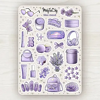 Стікер лист з наклейками MriyTaDiy, Lilac Mood
