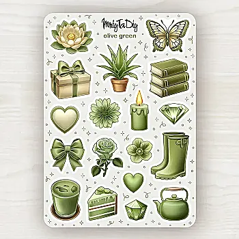 Стікер лист з наклейками MriyTaDiy, Olive Green
