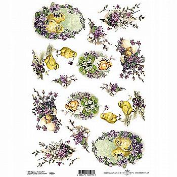 Карта декупажна "Фіалки", Vintage Design