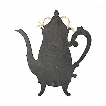 Заготовка деревянная Доска для мела №11 Чайник, 30*30 см (черная)