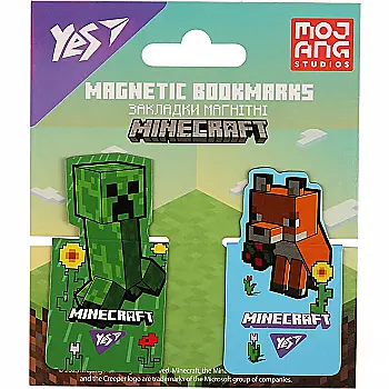 Закладки магнітні YES "Minecraft. Spring" висікання, 2 шт., 708445