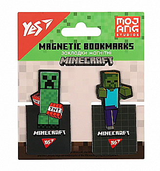 Закладки магнітні YES "Minecraft" висікання, 2 шт., 708397