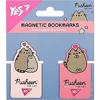 Закладки магнітні YES "Pusheen" висікання, 2 шт., 708396