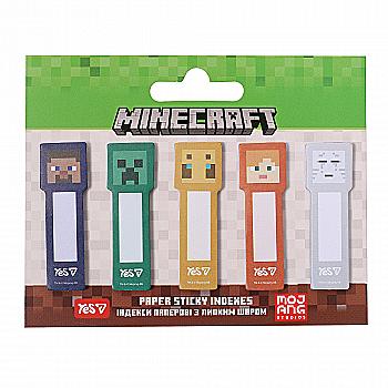 Індекси паперові Yes "Minecraft" 55*15 мм, 100 шт (5*20), 170455