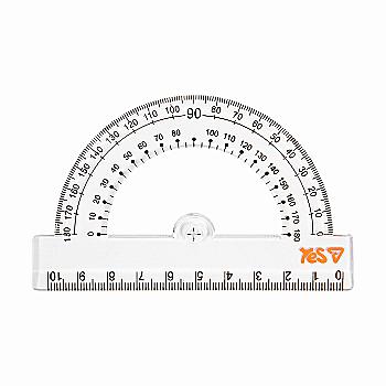 Транспортир Yes "Orange Line" з лінійкою 10 см, 370740