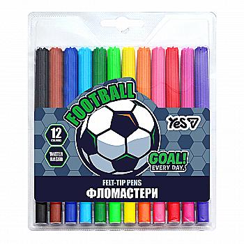Фломастери Yes 12 кольорів "Football", 650600