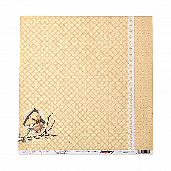 Бумага для скрапбукинга двухсторон Весеннее Встреча Весны