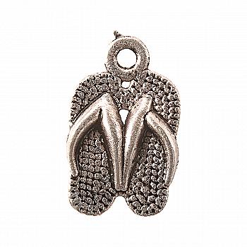 Набір металевих підвісок Пляжні тапочки 8*16мм, 10шт