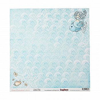 Папір д/скрапбукінгу 30,5*30,5 см 190 гр/м двосторон. Казки моря Німфа