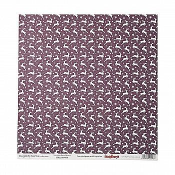 Папір для скрапбукінгу 30,5*30,5 см 190 гр/м двост. Зимові контрасти. Зоряна ніч. Чорничний сік