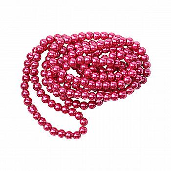 Намистини cкляні перлинні A050-A01-Ball-B1, 4 мм, D069-малиновий