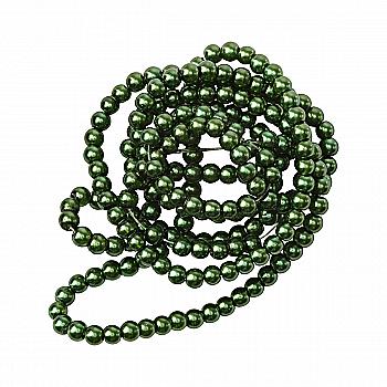 Намистини cкляні перлинні A050-A01-Ball-B1, 4 мм, D121-темно-зелений
