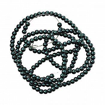 Намистини cкляні перлинні A050-A01-Ball-B1, 4 мм, D125-малахітовий