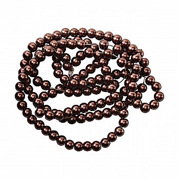 Намистини cкляні перлинні A050-A01-Ball-B1, 6 мм, D039-темно-коричневий