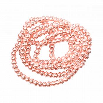 Намистини cкляні перлинні A050-A01-Ball-B1, 6 мм, D064-світло-рожевий