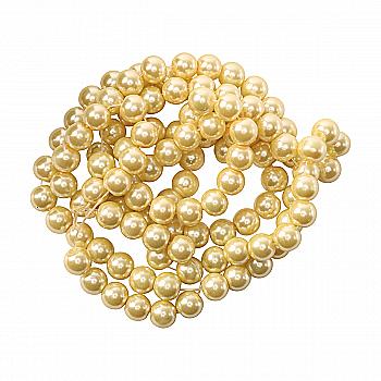 Намистини cкляні перлинні A050-A01-Ball-B1, 8 мм, D016-ванільно-жовтий
