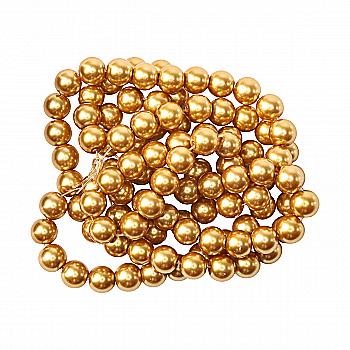 Намистини cкляні перлинні A050-A01-Ball-B1, 8 мм, D025-античне золото