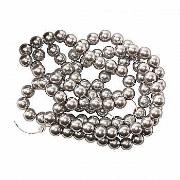 Намистини cкляні перлинні A050-A01-Ball-B1, 8 мм, D051-сірий