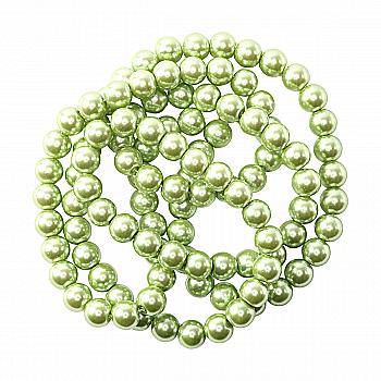 Намистини cкляні перлинні A050-A01-Ball-B1, 8 мм, D110-фісташковий