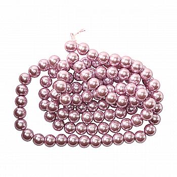 Намистини cкляні перлинні A050-A01-Ball-B1, 8 мм, D151-ліловий