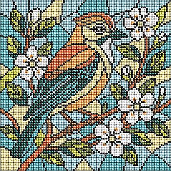 Набор с алмазной мозаикой "Витраж. Сойка" 30*30 см, AMO8317 ТМ "Идейка"