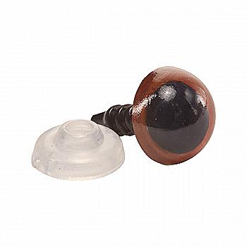 Оченята коричневі 14 мм, пластик, уп/2 шт