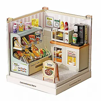 Конструктор-румбокс MINI HOUSE серии "Интерьер Мини" – Круглосуточный Магазин, 8033