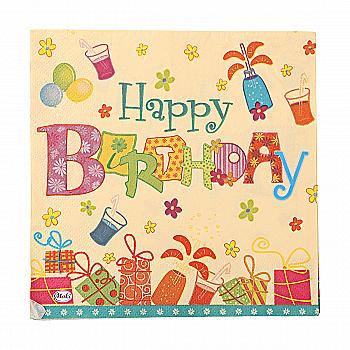 Декупажные салфетки "Happy Birthday", МАКІ