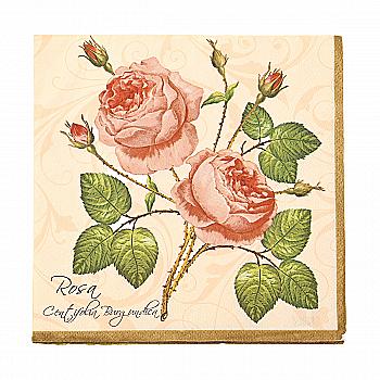 Декупажні серветки "Колючі троянди", рожеві, МАКІ