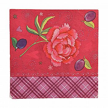 Декупажні серветки "Гвоздики", 33*33 см, 18,5 г/м2, 1шт, МАКІ