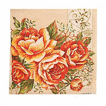 Декупажні серветки "Троянди №7", 33*33 см, 18,5 г/м2, 1шт, МАКІ