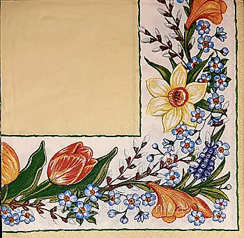 Декупажні серветки "Квіткова стрічка", 33*33 см, МАКІ