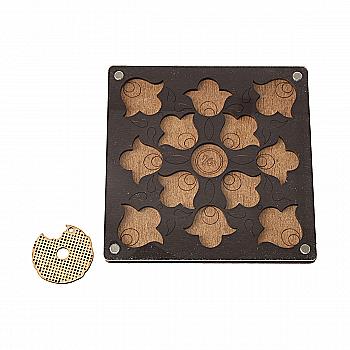 Заготовка-органайзер для бисера с крышкой для декорирования 14*14 см, FLZB-044