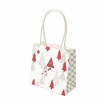 Пакет подарунковий папер. "White Kraft - Nordic Tree" сер. 10*5*10 см, BG-06884-AS