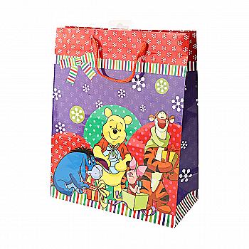 Пакет подарунковий папер. Дісней "Вінні Пух - Зимові побажання" L 26*12*32,4 см, BG-04178-L